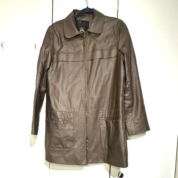 Hilary Radley Metallic Brown Trench Coat - Picture 2 of 4